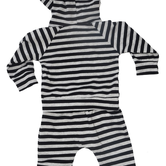NWT Infant Stripe Hoodie and Sweatpant Set Size 3m-18m - Picture 2 of 5